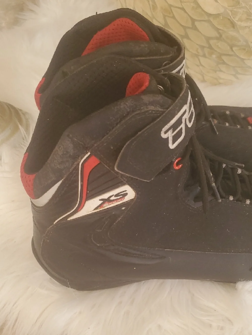 TCx Black High-Top Motocycle Sneakers Boots Size 11